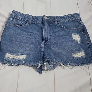 𝅺womens Gilded Intent High Rise Distressed Jean Shorts size 29 Summer Style